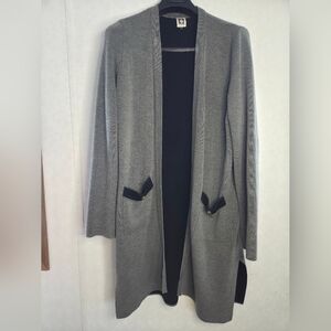 Anne Klein Gray Open-Front Cardigan
